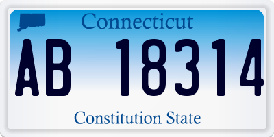 CT license plate AB18314