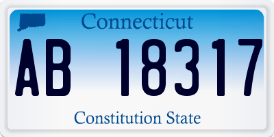 CT license plate AB18317