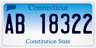 CT license plate AB18322