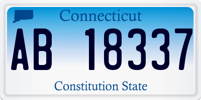CT license plate AB18337