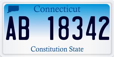 CT license plate AB18342