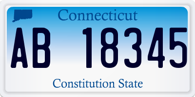 CT license plate AB18345