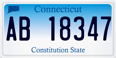 CT license plate AB18347