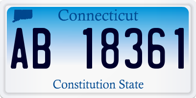 CT license plate AB18361