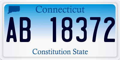 CT license plate AB18372