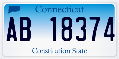 CT license plate AB18374