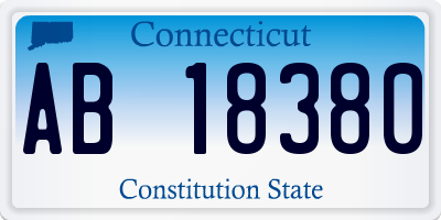 CT license plate AB18380