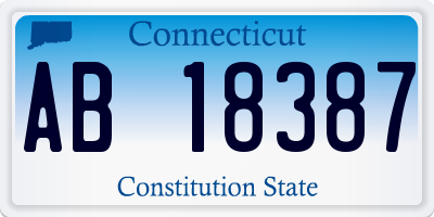 CT license plate AB18387