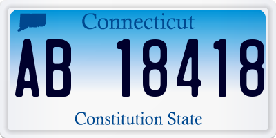 CT license plate AB18418
