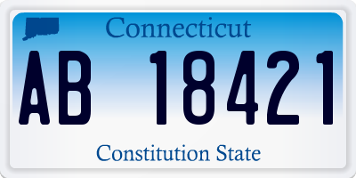 CT license plate AB18421