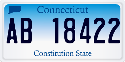 CT license plate AB18422