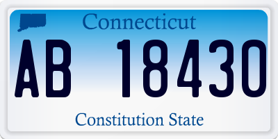 CT license plate AB18430