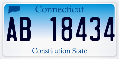 CT license plate AB18434