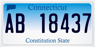 CT license plate AB18437