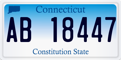 CT license plate AB18447