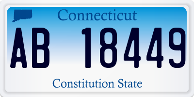 CT license plate AB18449