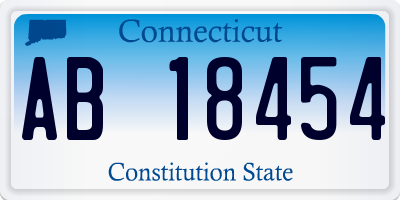 CT license plate AB18454