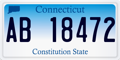 CT license plate AB18472