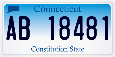 CT license plate AB18481
