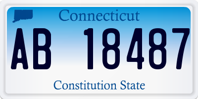 CT license plate AB18487