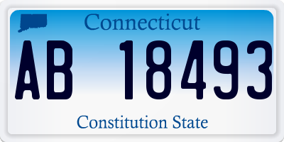 CT license plate AB18493