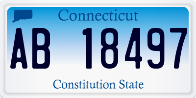 CT license plate AB18497