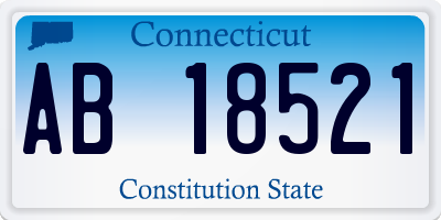 CT license plate AB18521