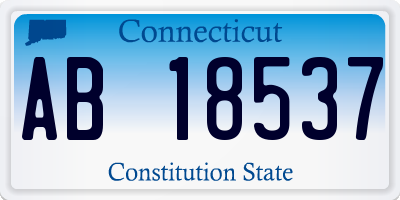 CT license plate AB18537