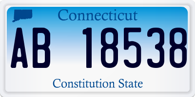 CT license plate AB18538