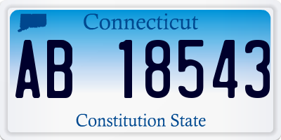 CT license plate AB18543