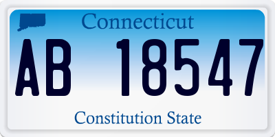 CT license plate AB18547