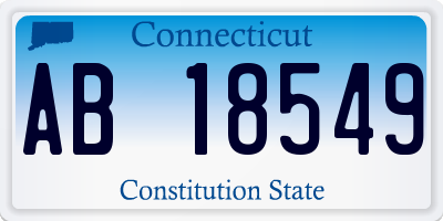 CT license plate AB18549