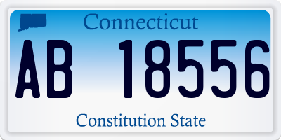 CT license plate AB18556