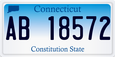 CT license plate AB18572