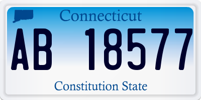 CT license plate AB18577