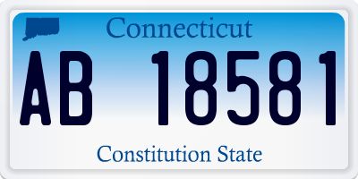 CT license plate AB18581