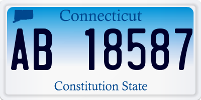 CT license plate AB18587