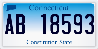 CT license plate AB18593