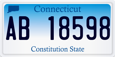 CT license plate AB18598