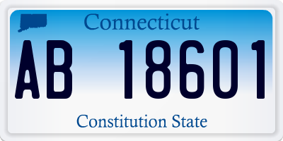 CT license plate AB18601