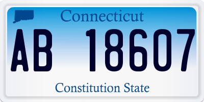 CT license plate AB18607