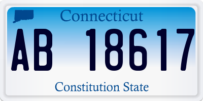 CT license plate AB18617