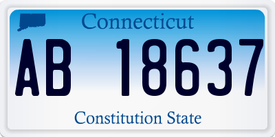 CT license plate AB18637