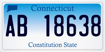 CT license plate AB18638