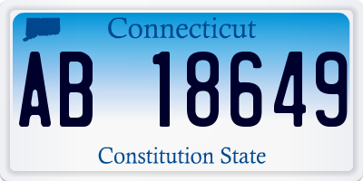 CT license plate AB18649