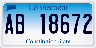 CT license plate AB18672