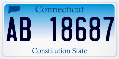 CT license plate AB18687