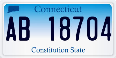 CT license plate AB18704