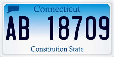 CT license plate AB18709