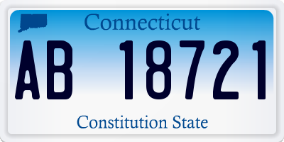 CT license plate AB18721